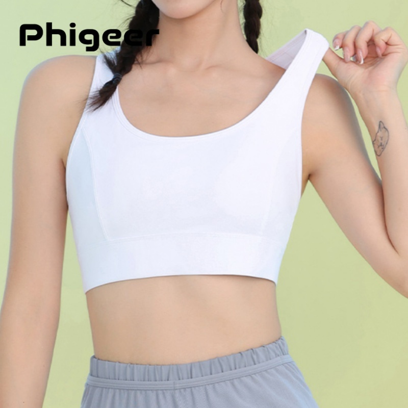 Sports Bra Racerback - PHIGEER Women High Impact Sports Bras