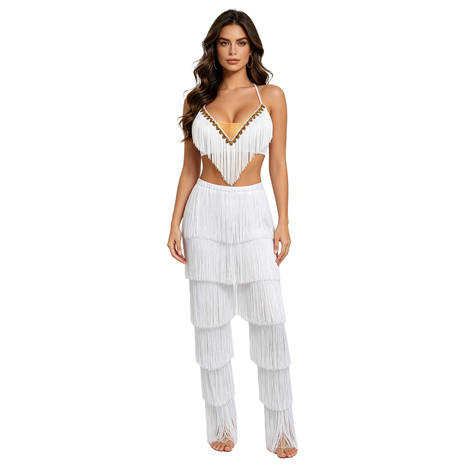 Women 2pcs Tassel Latin Dance  - огляд і ціна Lace Bralette Set