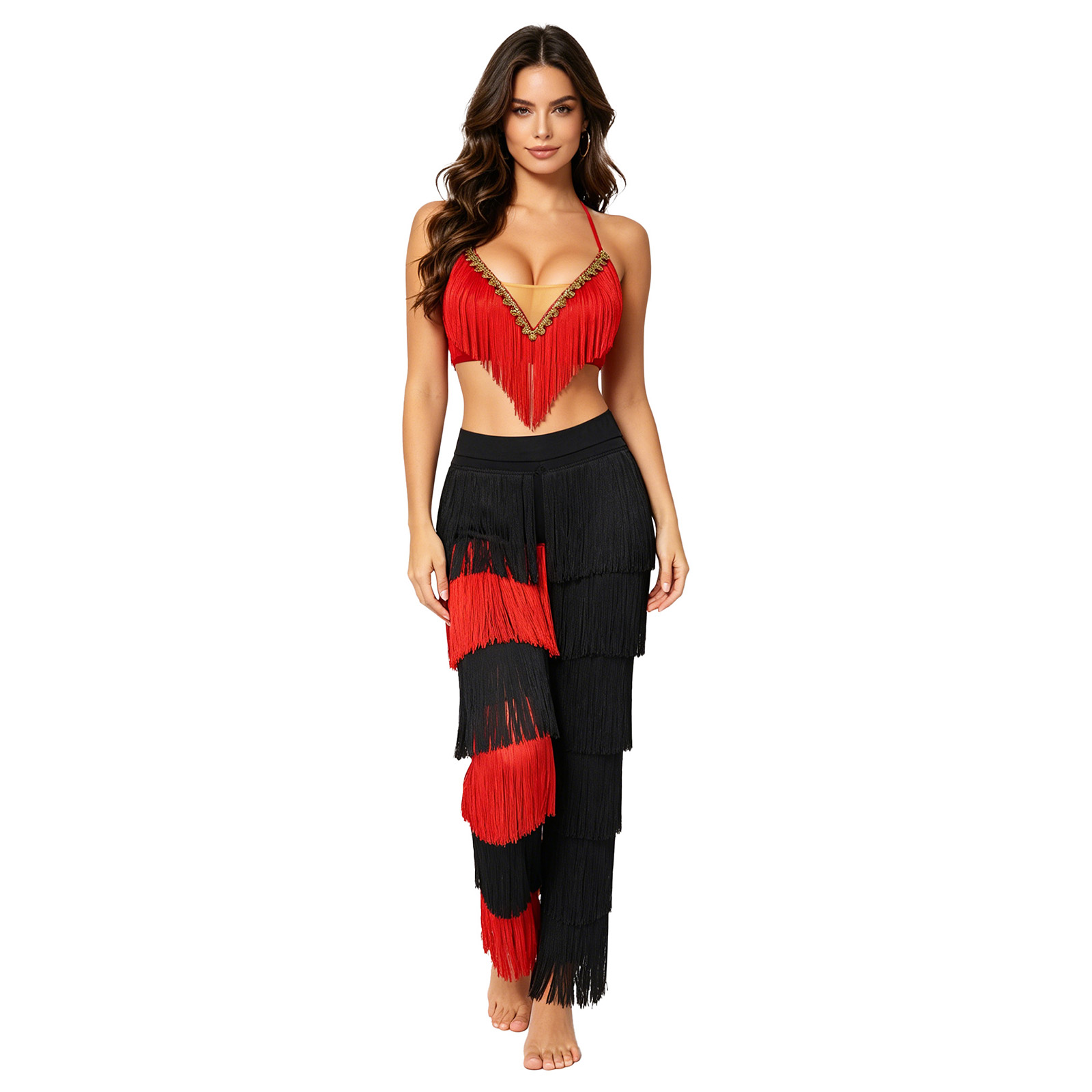 Women 2pcs Tassel Latin Dance  - огляд і ціна Lace Bralette Set